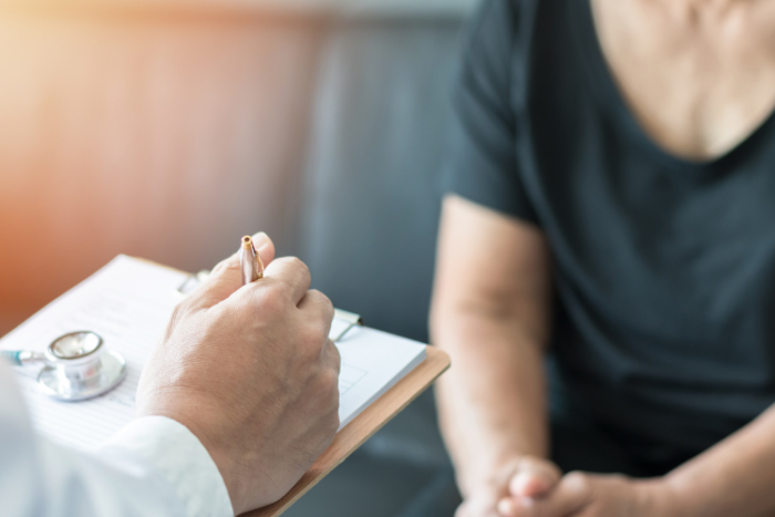 Older woman doctor consultation